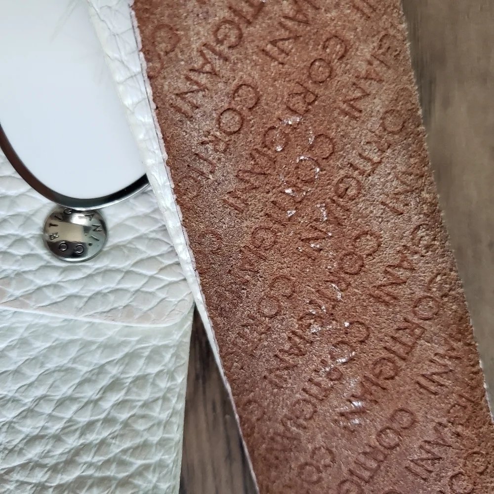 CORTIGIANI WHITE ITALIAN LEATHER BELT